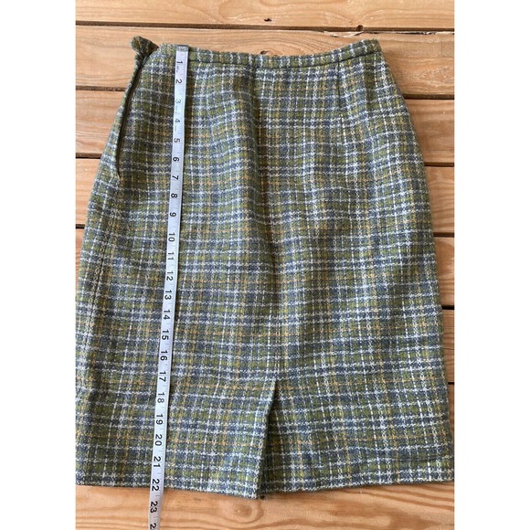 Vtg PENDLETON Plaid High Waisted Wool Pencil Skirt - Picture 4 of 5